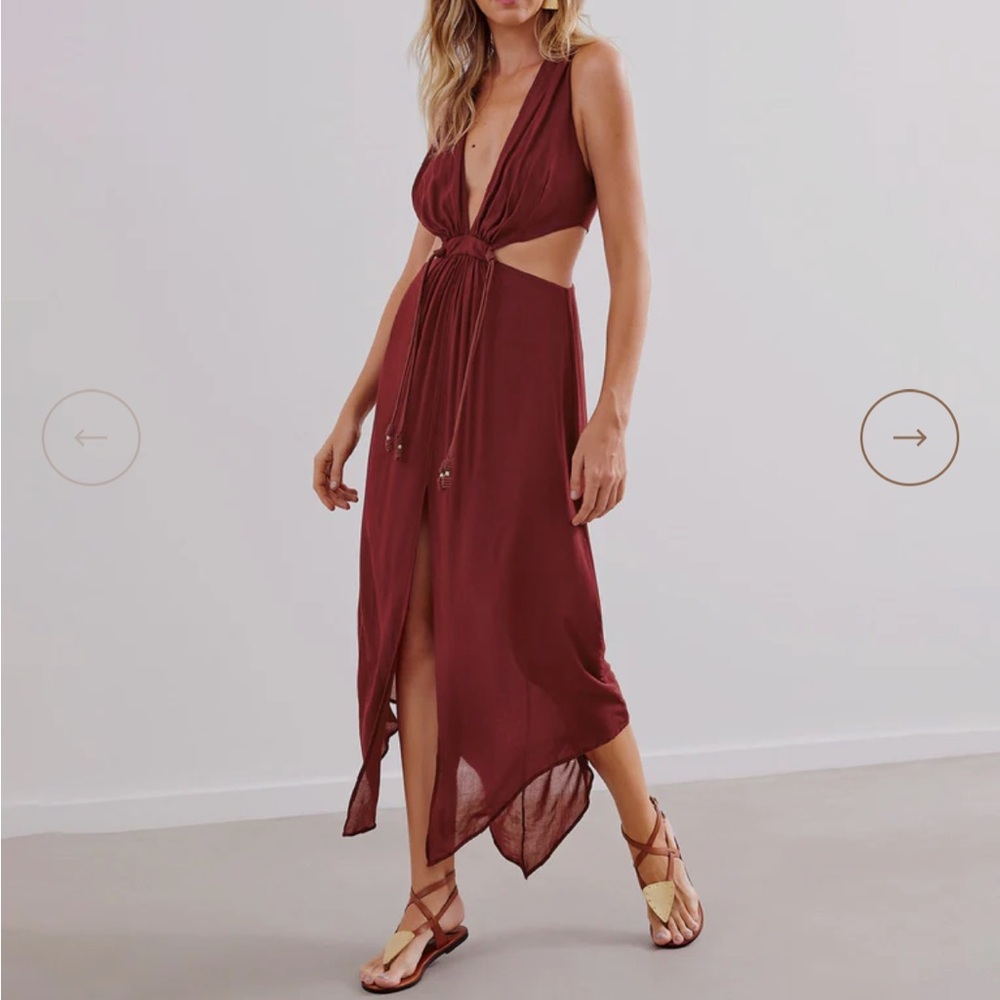 ViX PAULAHERMANNY Nayara Long Dress coral color